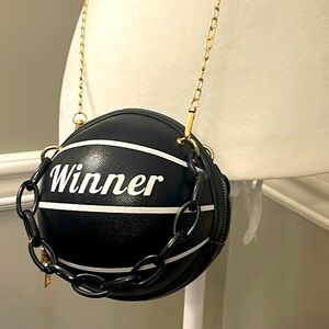 Basketball Shape Mini Handbags Tote, PU LeatherCross Body for Girls/Women